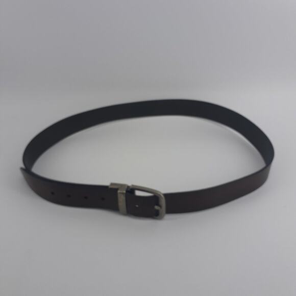 Levi's Men's Leather Dark Belt Brown Size 40 Silver Tone Single prong Buckle - Picture 8 of 13